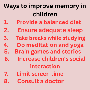 Reasons for poor memory in children